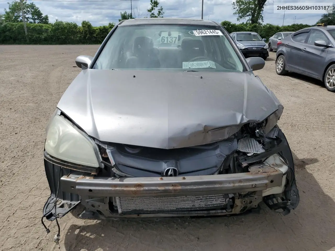 2005 Acura 1.7El Touring VIN: 2HHES36605H103187 Lot: 61727546