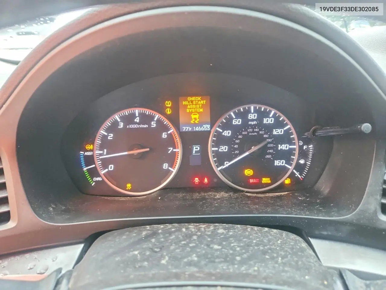 2013 Acura Ilx Hybrid VIN: 19VDE3F33DE302085 Lot: 85634885