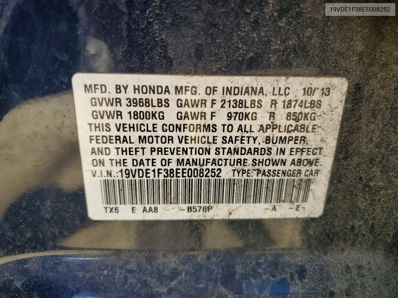 2014 Acura Ilx 20 VIN: 19VDE1F38EE008252 Lot: 54964426
