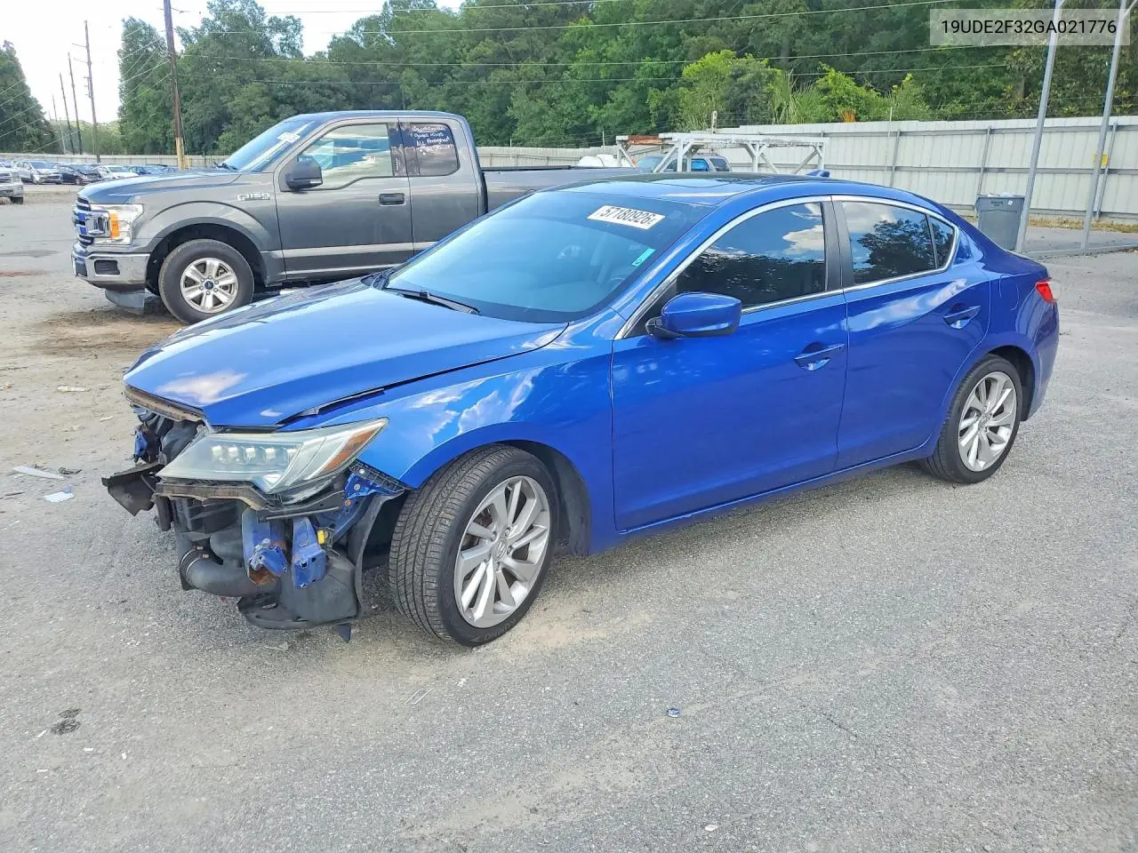 2016 Acura Ilx Base Watch Plus VIN: 19UDE2F32GA021776 Lot: 57180926