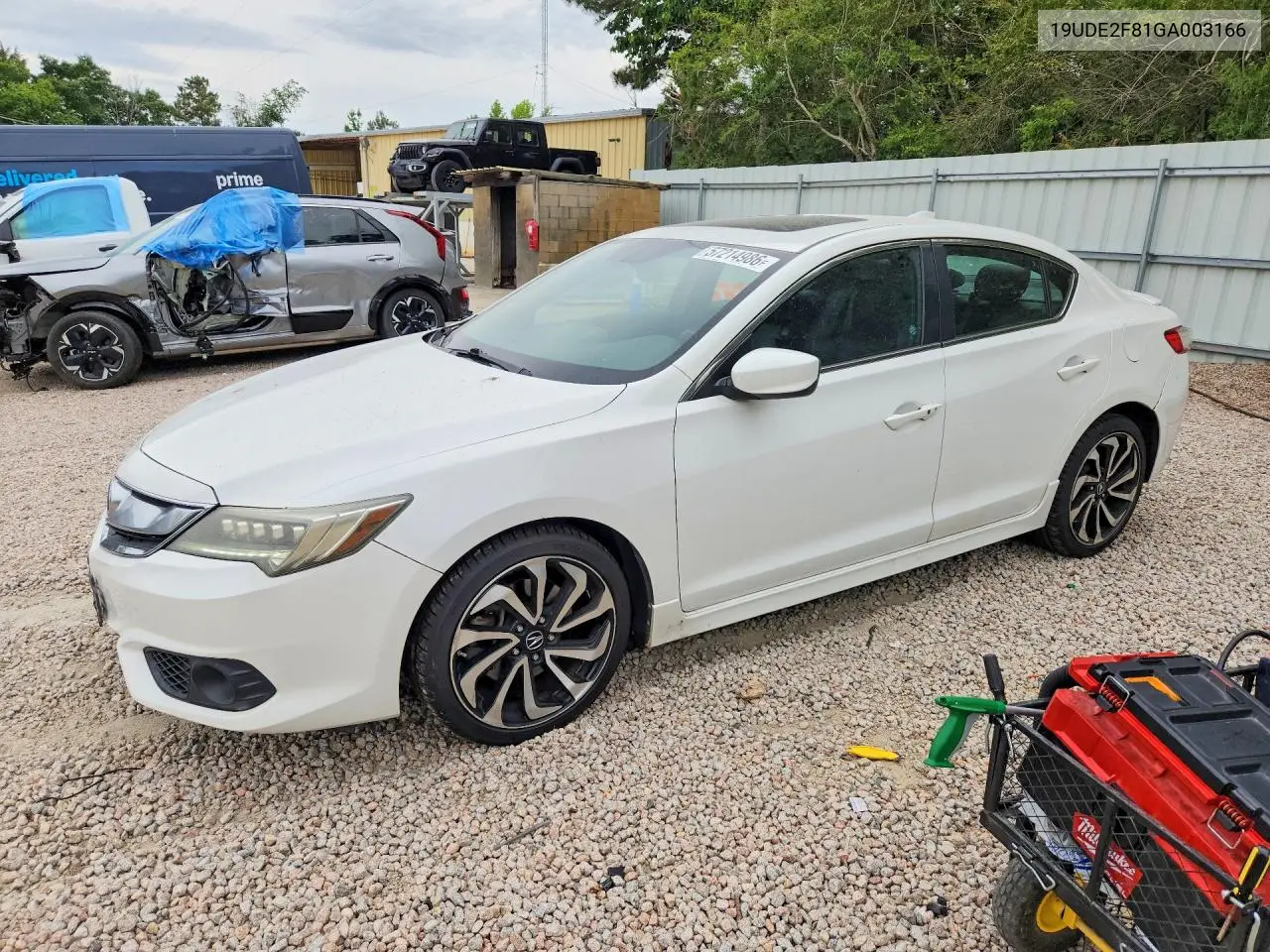 2016 Acura Ilx Premium VIN: 19UDE2F81GA003166 Lot: 57214986