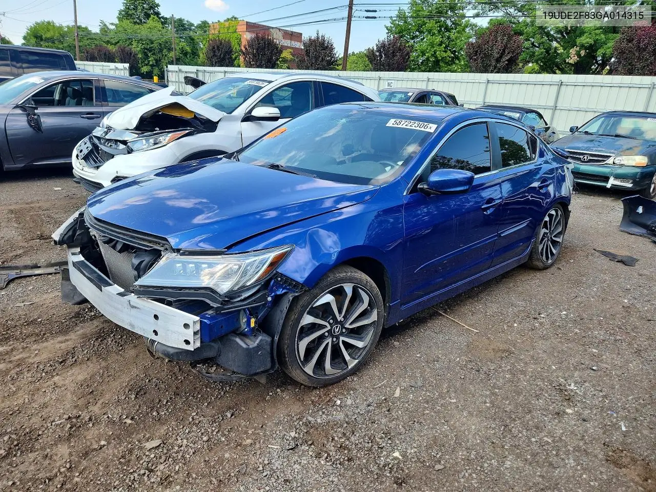 2016 Acura Ilx Premium VIN: 19UDE2F83GA014315 Lot: 58722306