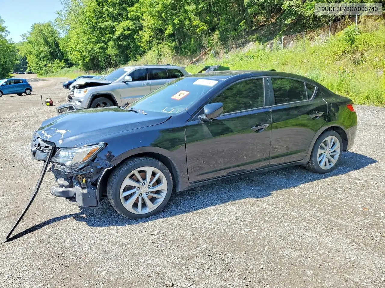 2016 Acura Ilx Premium VIN: 19UDE2F78GA003740 Lot: 60241856