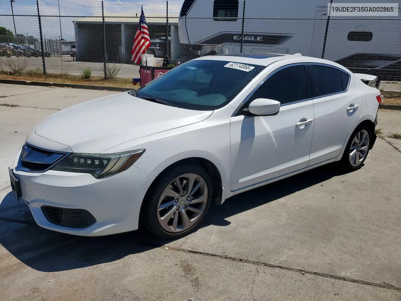 2016 Acura Ilx Base Watch Plus VIN: 19UDE2F35GA002865 Lot: 62114066