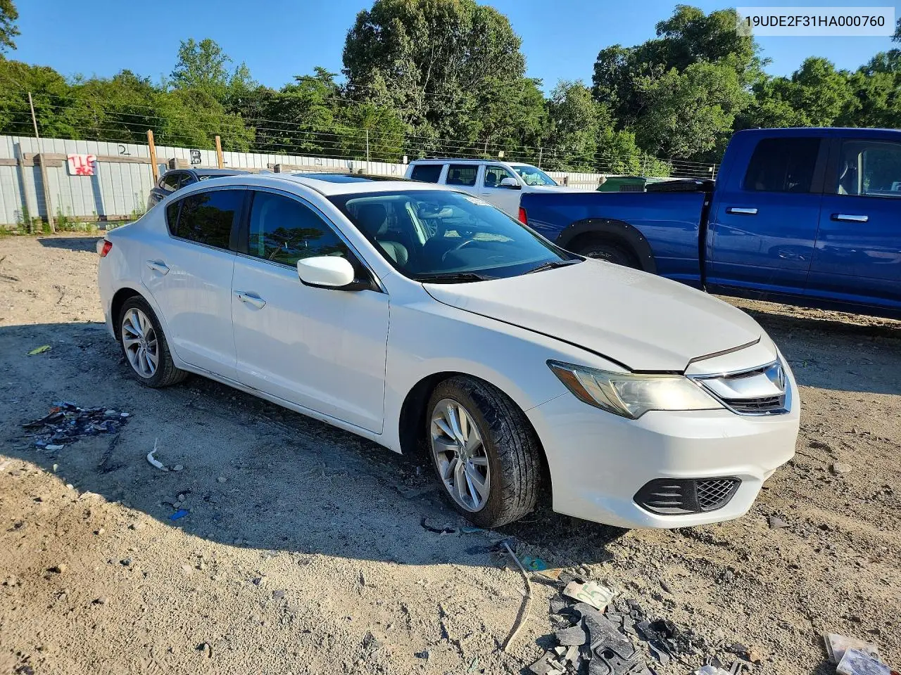 2017 Acura Ilx Base Watch Plus VIN: 19UDE2F31HA000760 Lot: 60653846
