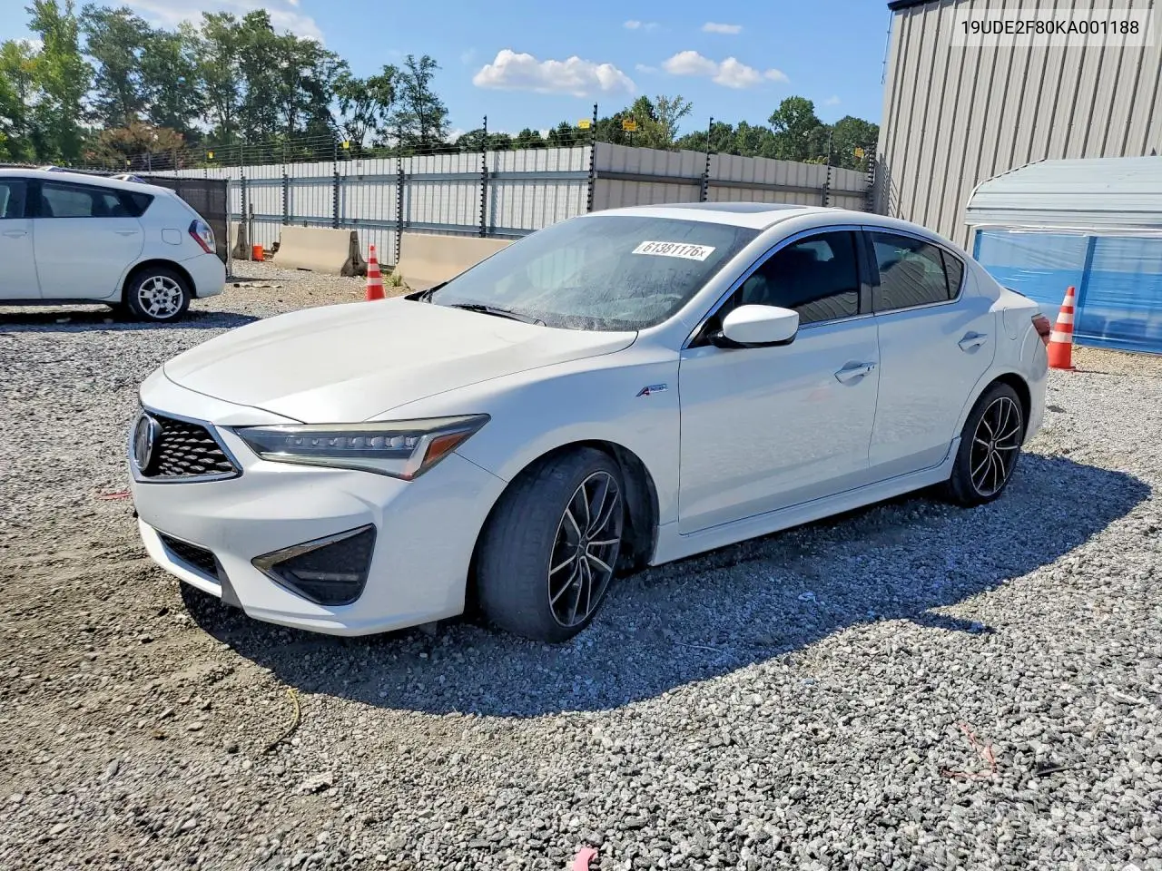 2019 Acura Ilx Premium A-Spec VIN: 19UDE2F80KA001188 Lot: 61381176