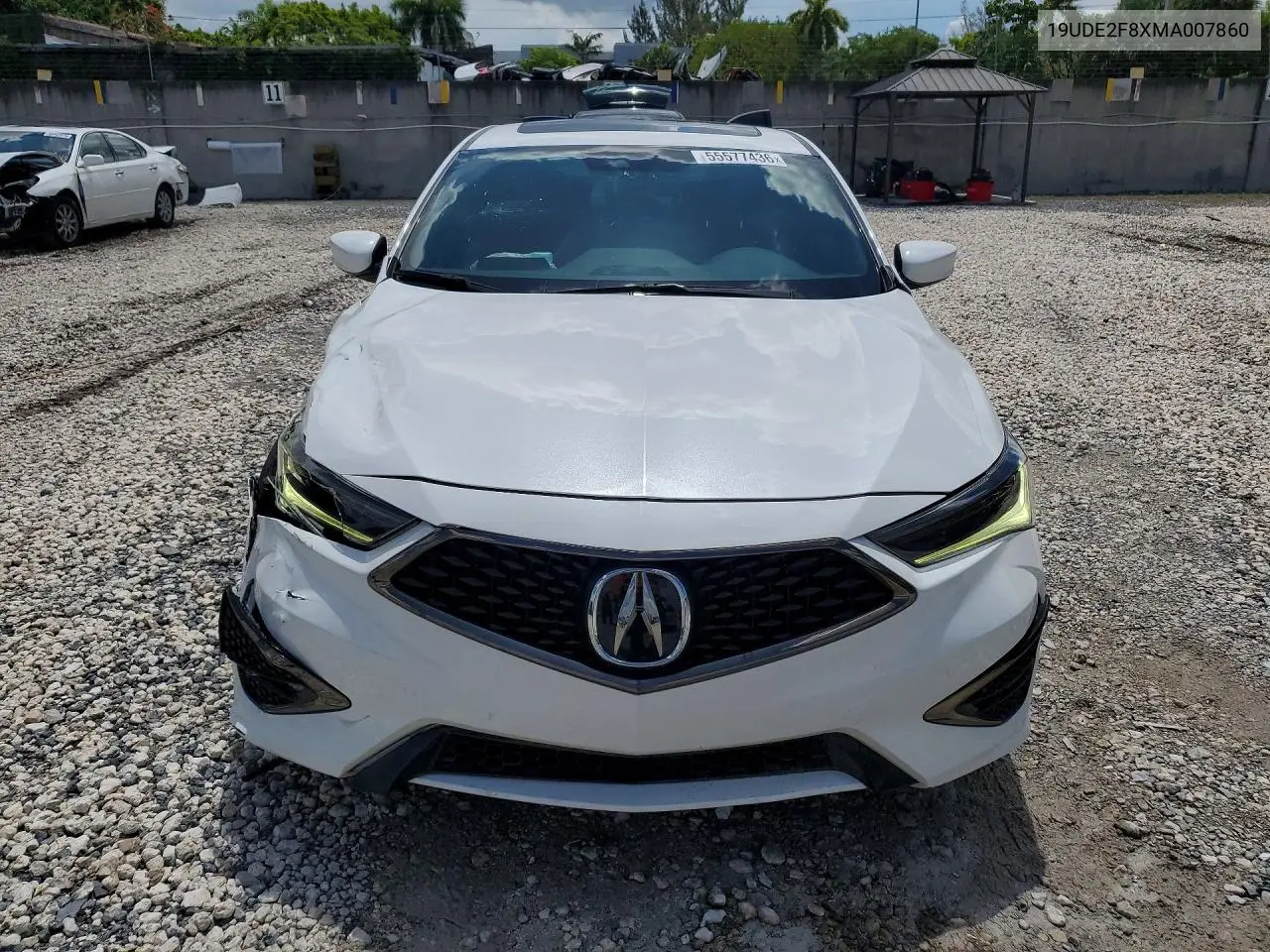 2021 Acura Ilx Premium A-Spec VIN: 19UDE2F8XMA007860 Lot: 55577436