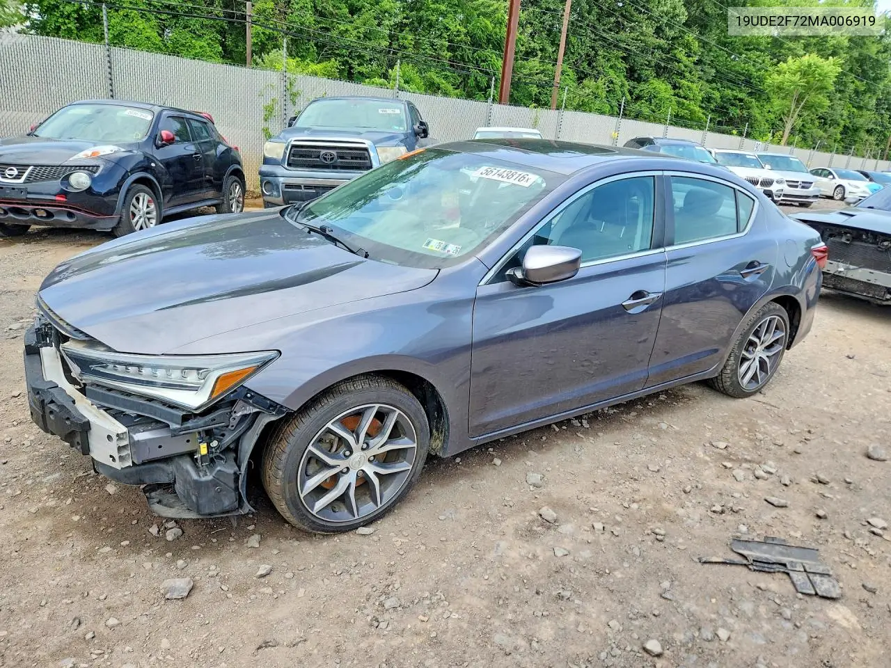 2021 Acura Ilx Premium VIN: 19UDE2F72MA006919 Lot: 56143816