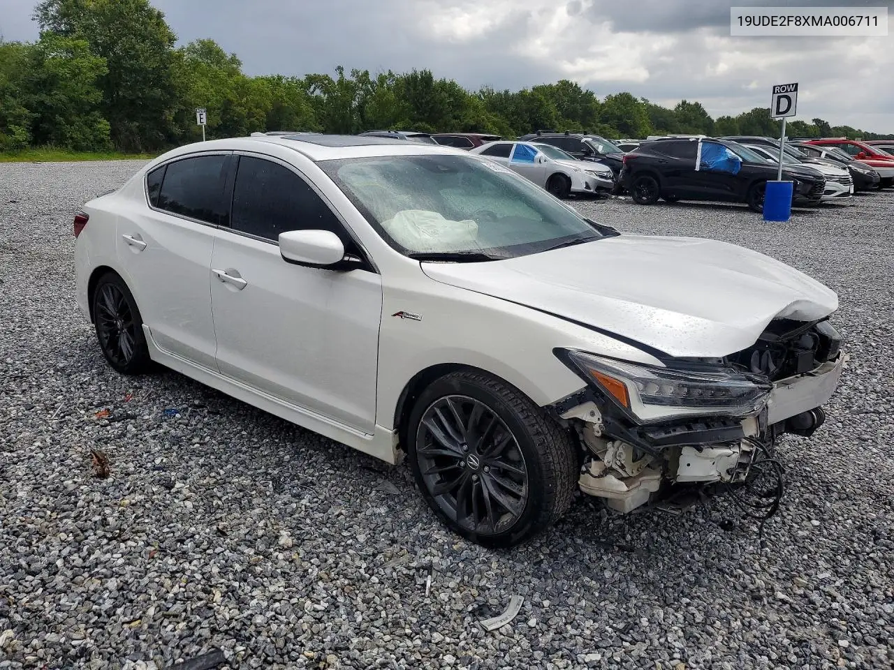 2021 Acura Ilx Premium A-Spec VIN: 19UDE2F8XMA006711 Lot: 58009486