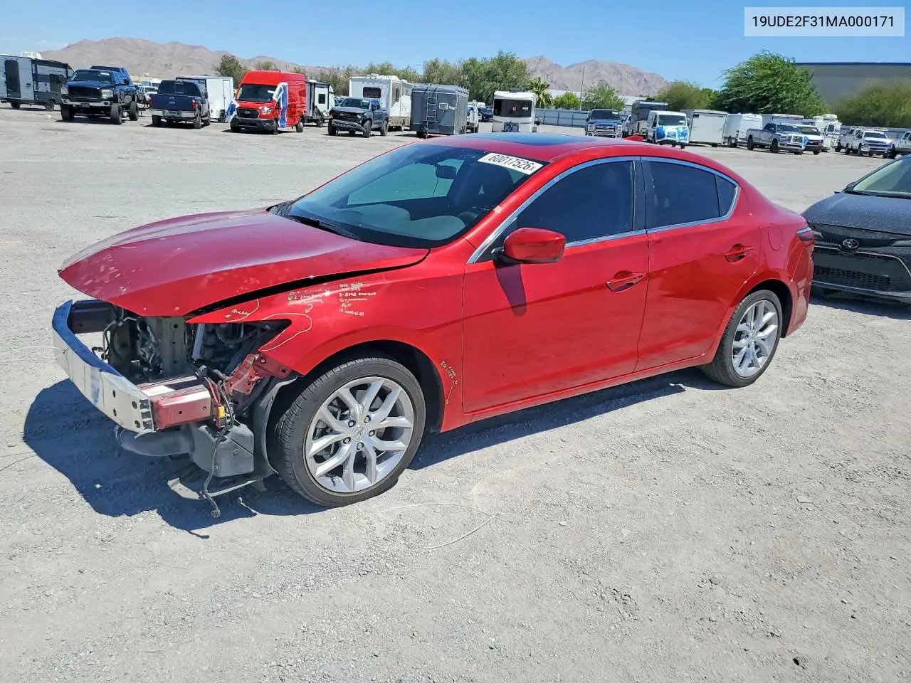 2021 Acura Ilx VIN: 19UDE2F31MA000171 Lot: 60017526