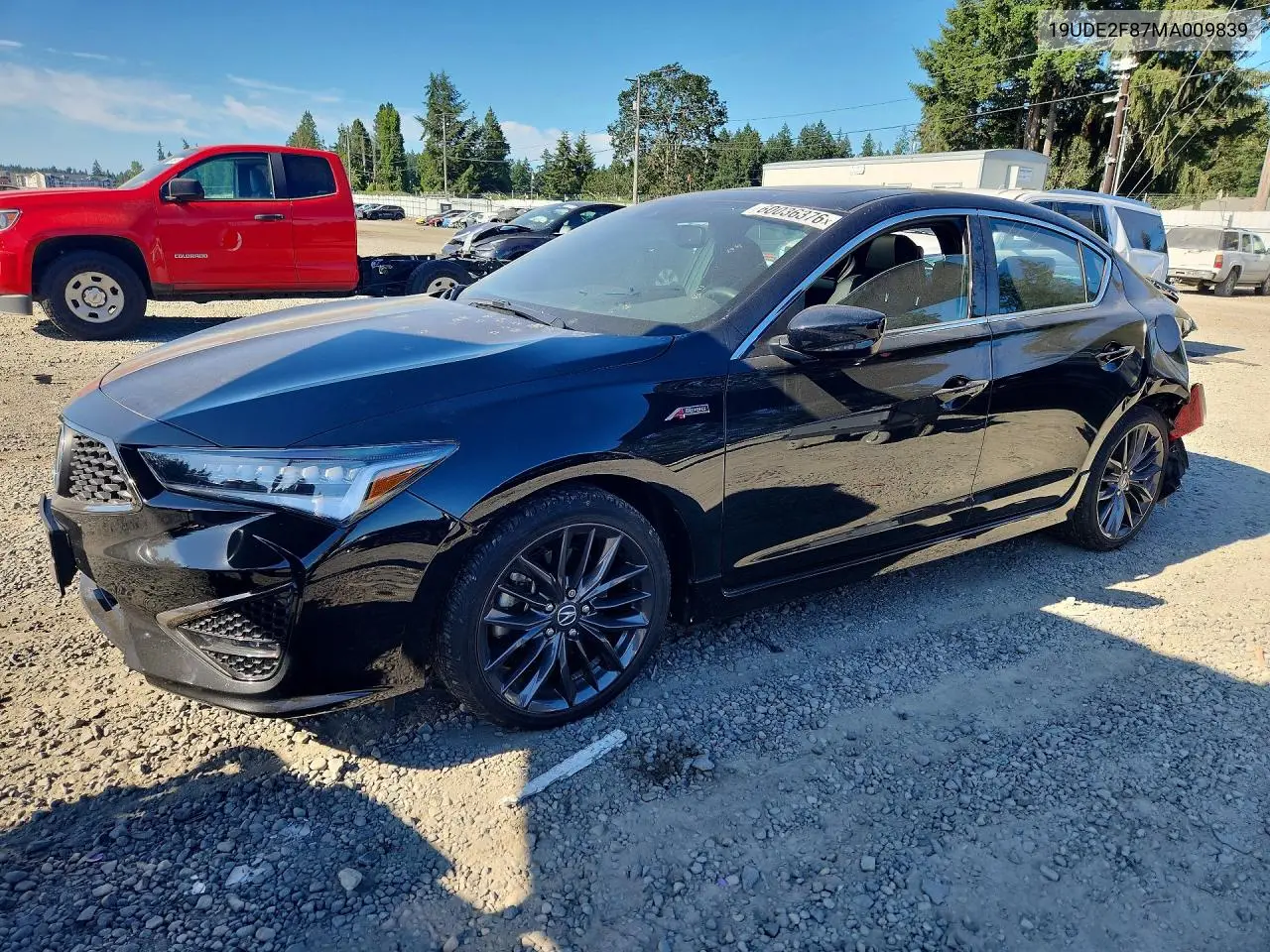 2021 Acura Ilx Premium A-Spec VIN: 19UDE2F87MA009839 Lot: 60036376