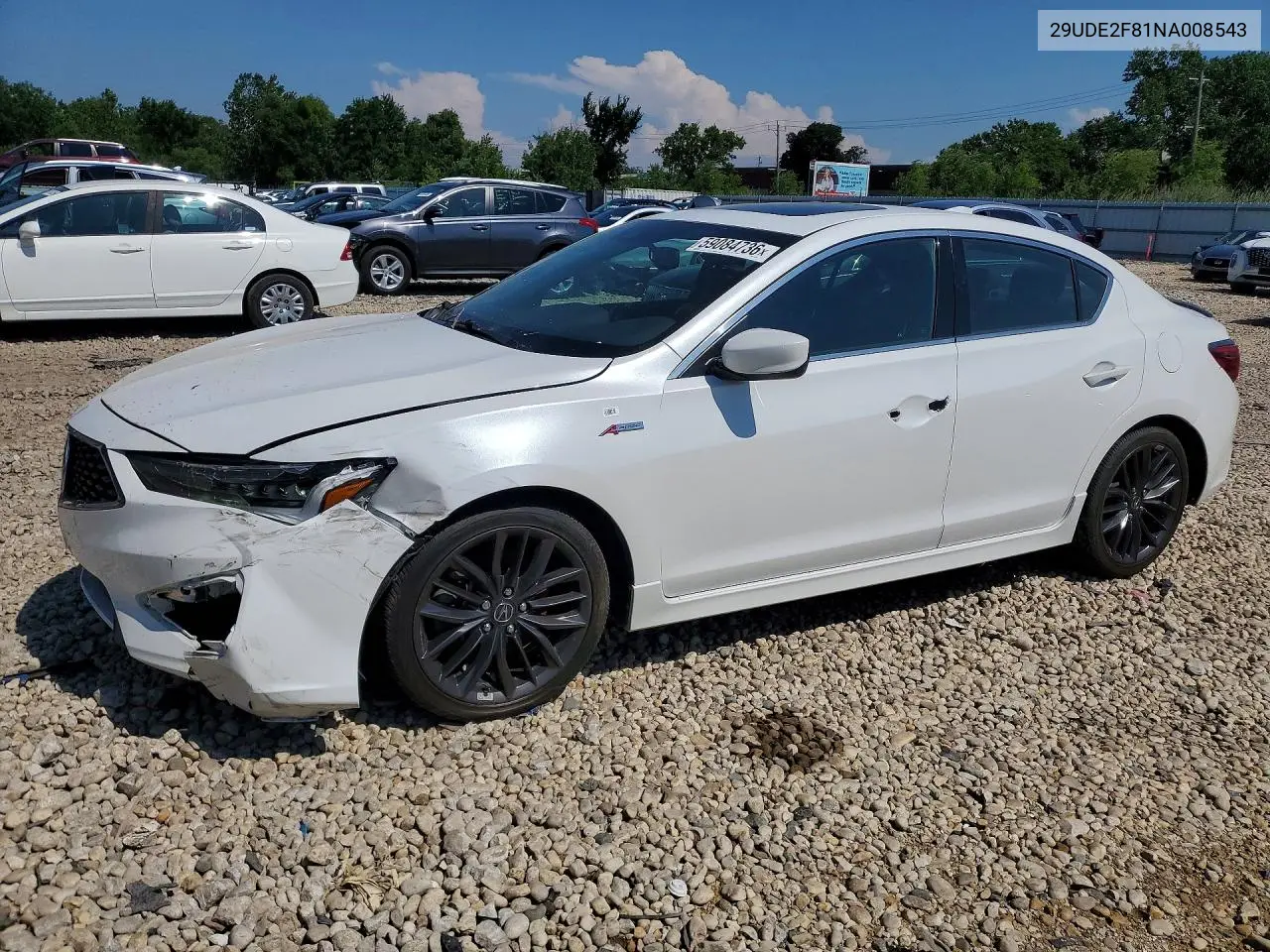 2022 Acura Ilx Premium VIN: 19UDE2F81NA008543 Lot: 59084736
