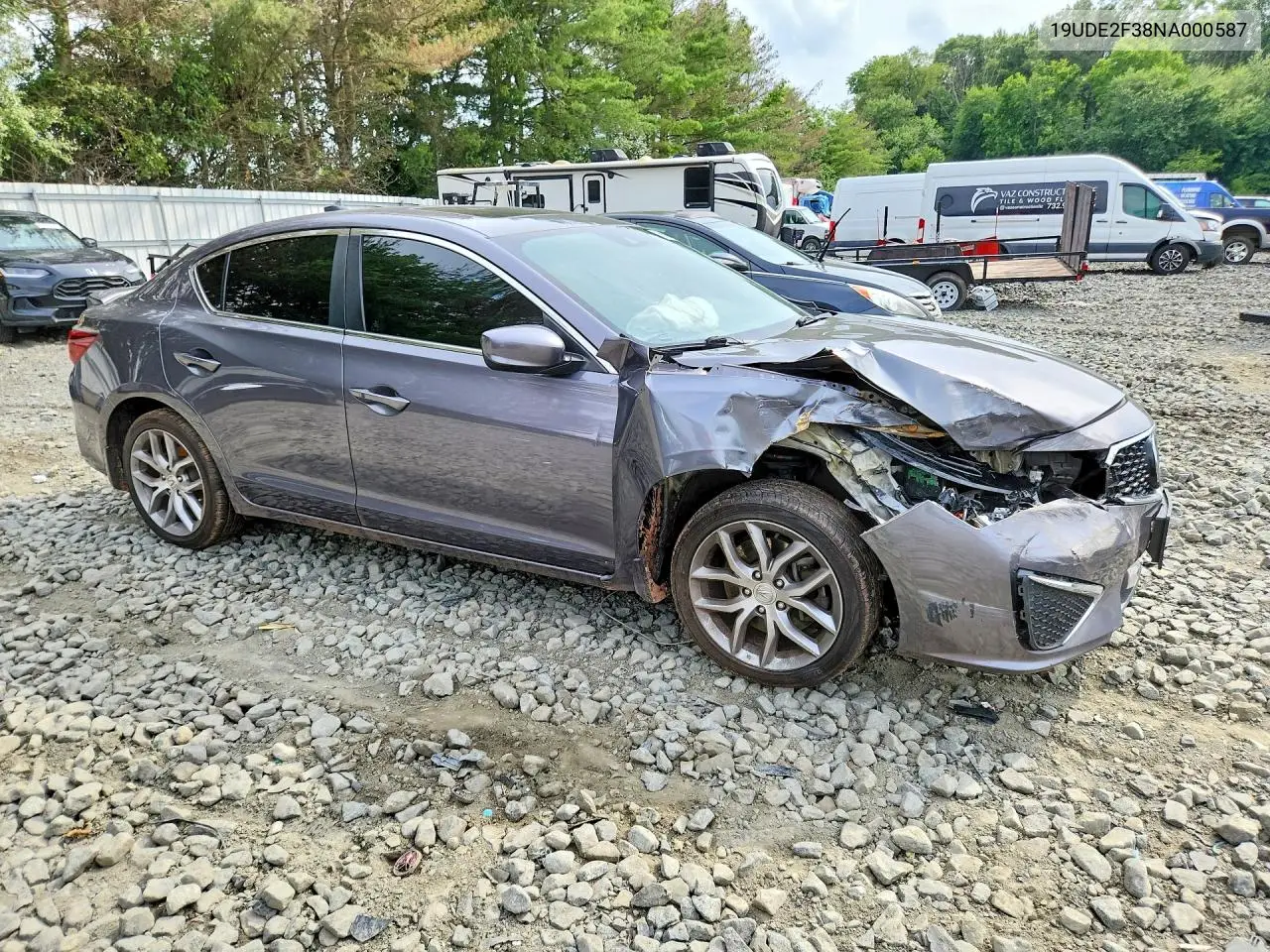 2022 Acura Ilx VIN: 19UDE2F38NA000587 Lot: 60796406