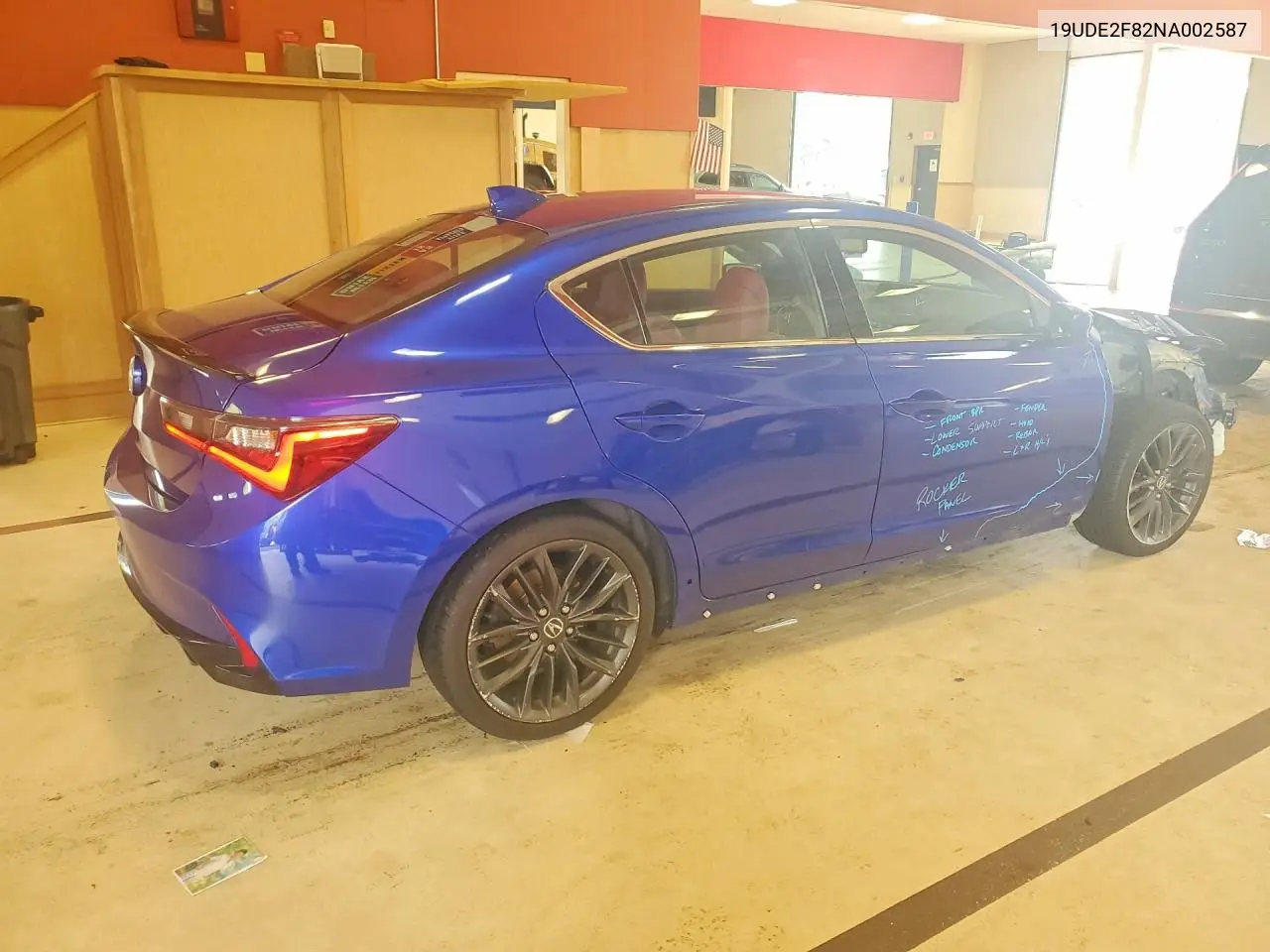 2022 Acura Ilx VIN: 19UDE2F82NA002587 Lot: 62024246