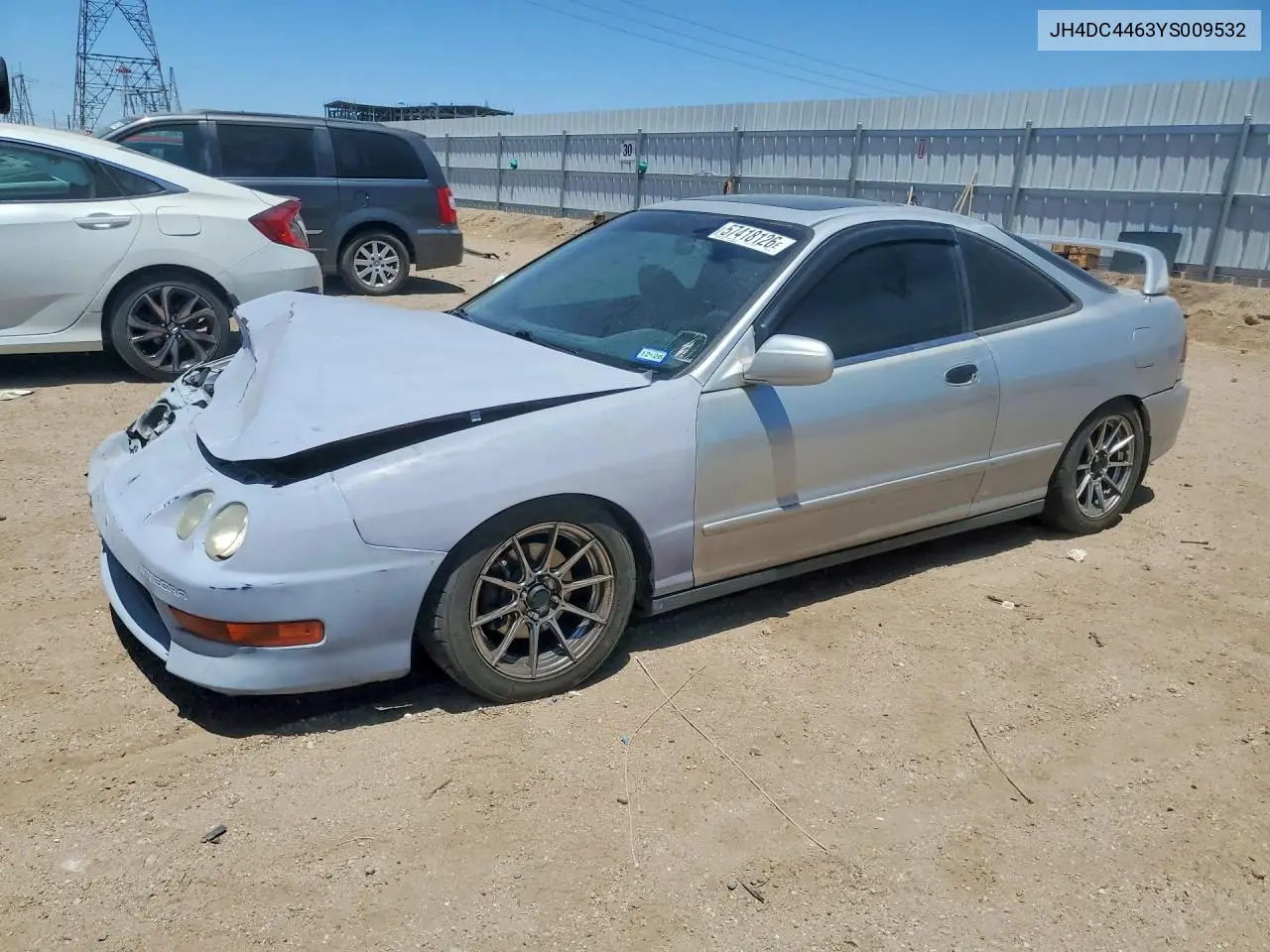 2000 Acura Integra Gs VIN: JH4DC4463YS009532 Lot: 57418126