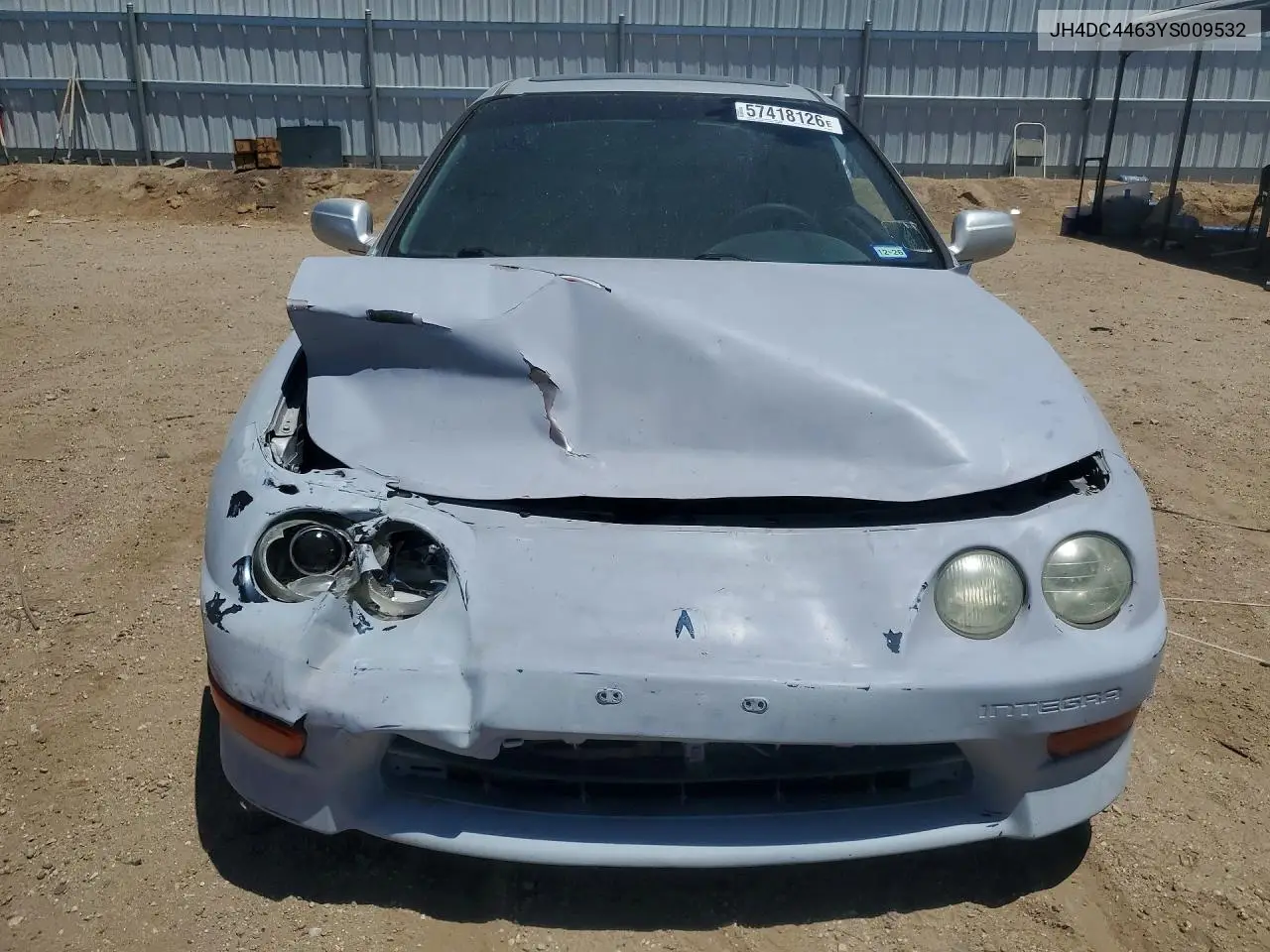 2000 Acura Integra Gs VIN: JH4DC4463YS009532 Lot: 57418126