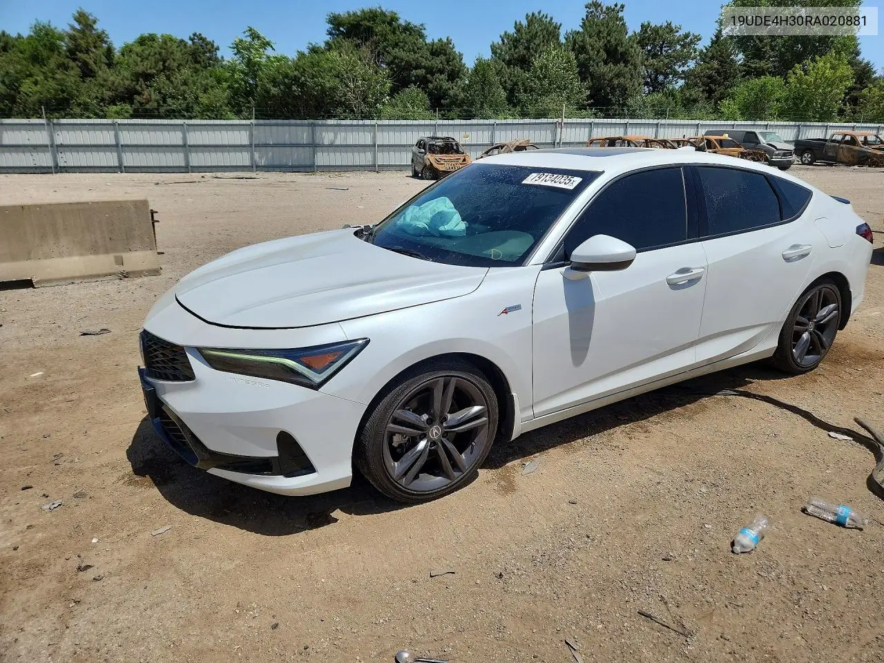 2024 Acura Integra A-Spec VIN: 19UDE4H30RA020881 Lot: 79134035