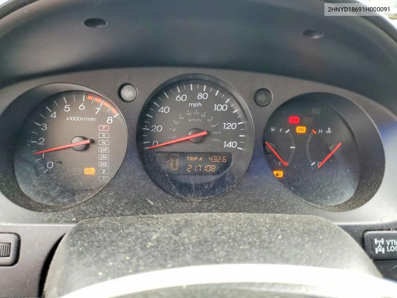 2001 Acura Mdx Touring VIN: 2HNYD18691H000091 Lot: 48547226