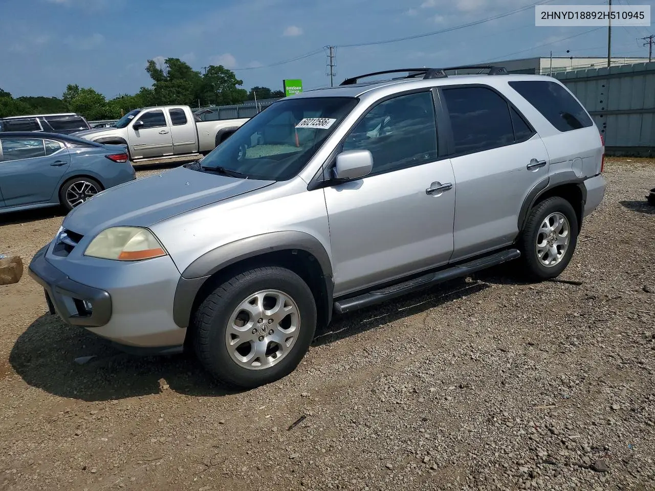 2002 Acura Mdx Touring VIN: 2HNYD18892H510945 Lot: 60212586