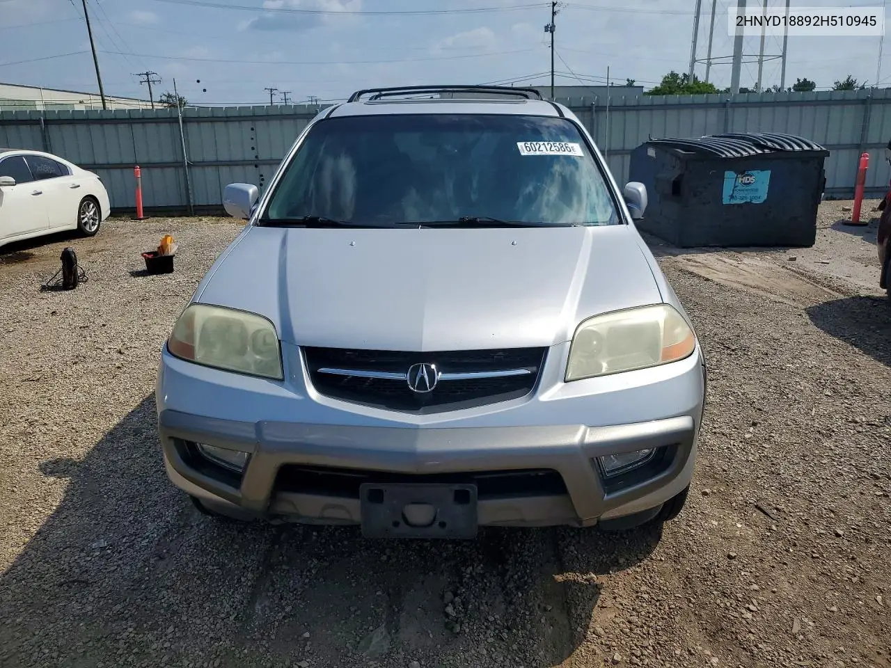 2002 Acura Mdx Touring VIN: 2HNYD18892H510945 Lot: 60212586
