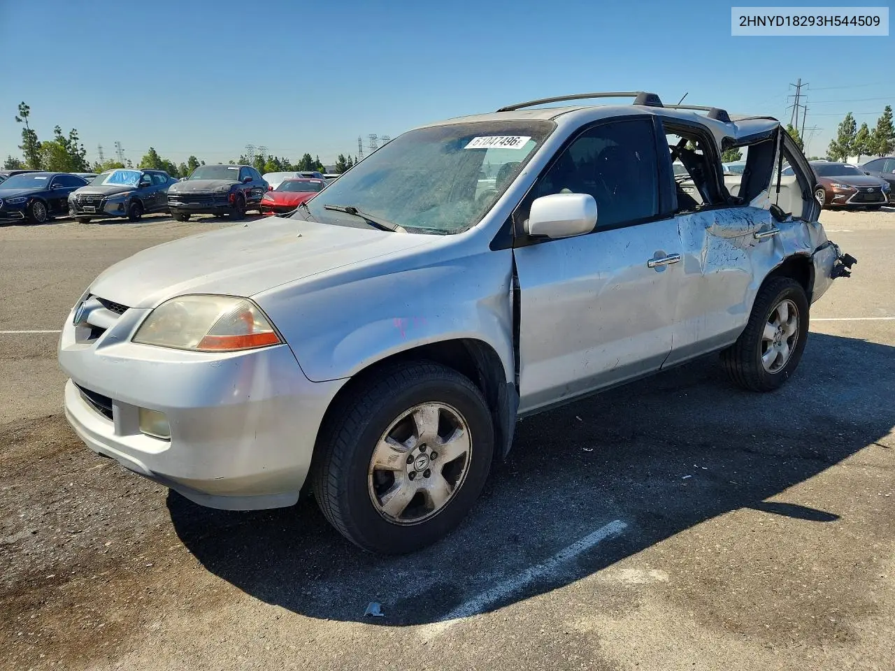 2003 Acura Mdx VIN: 2HNYD18293H544509 Lot: 61047496