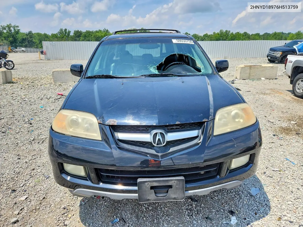 2006 Acura Mdx Touring VIN: 2HNYD18976H513759 Lot: 59650756