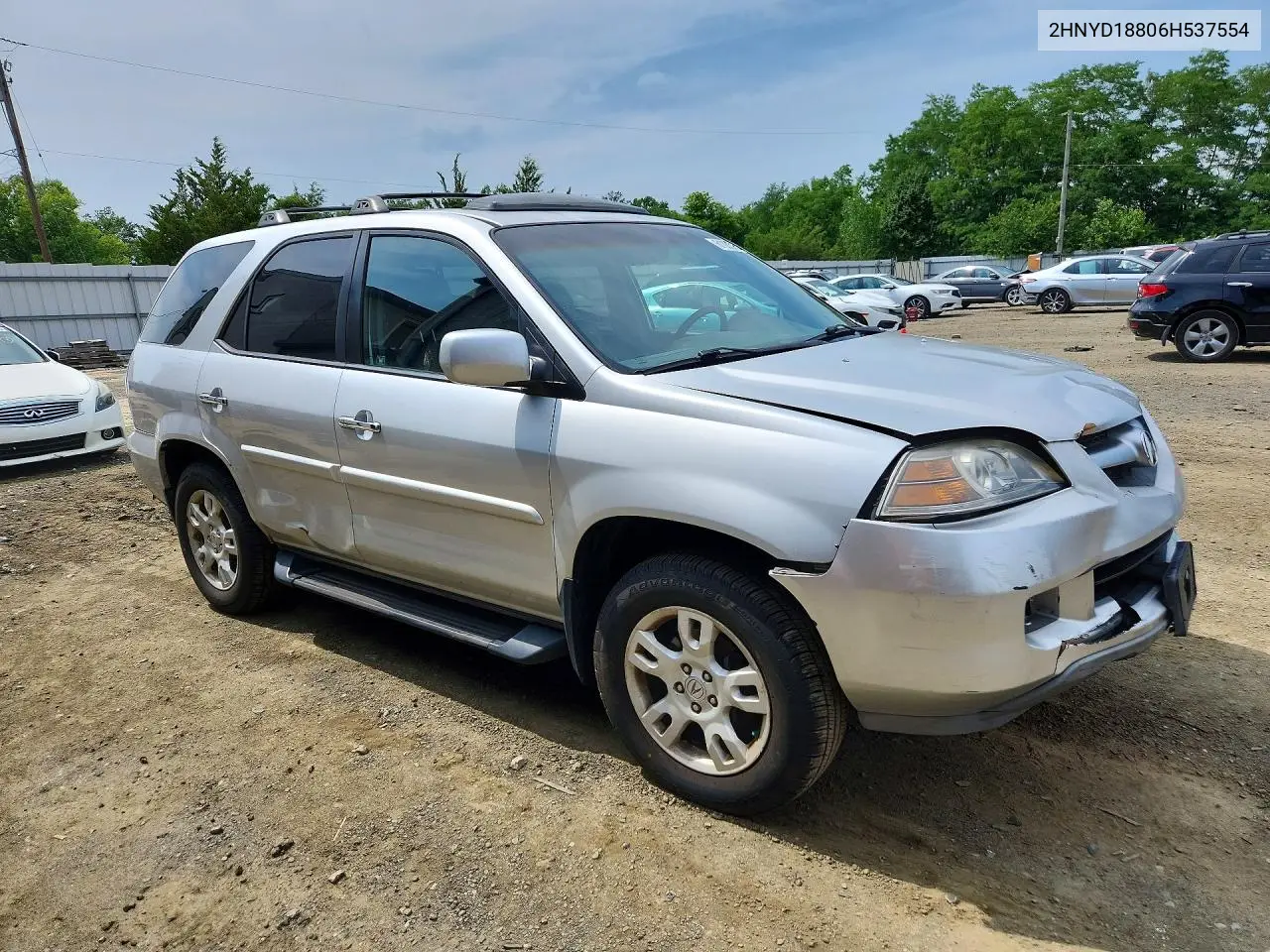 2006 Acura Mdx Touring VIN: 2HNYD18806H537554 Lot: 61283206