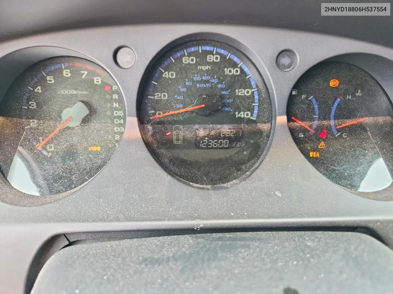 2006 Acura Mdx Touring VIN: 2HNYD18806H537554 Lot: 61283206