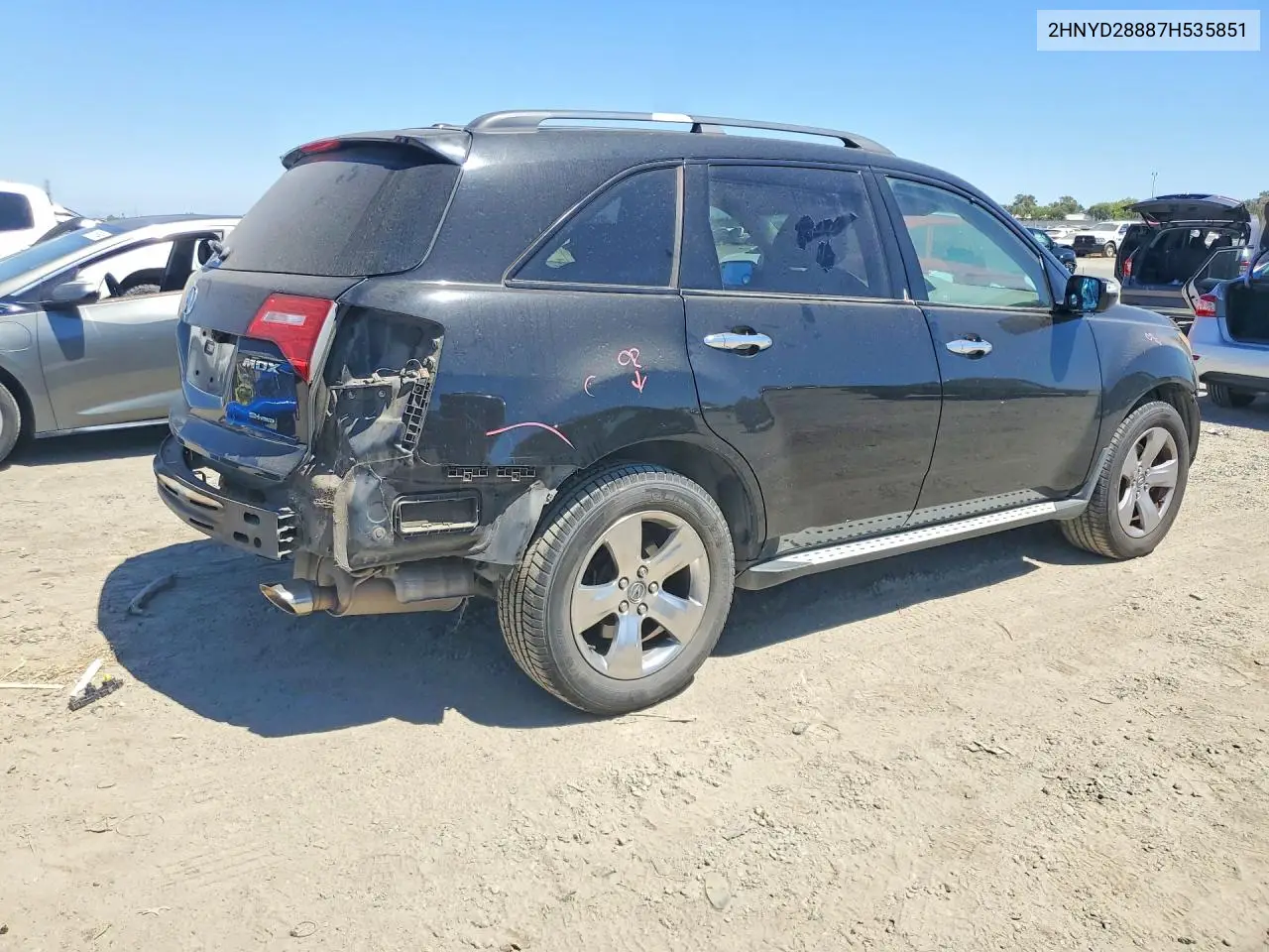 2007 Acura Mdx Sport VIN: 2HNYD28887H535851 Lot: 61440006