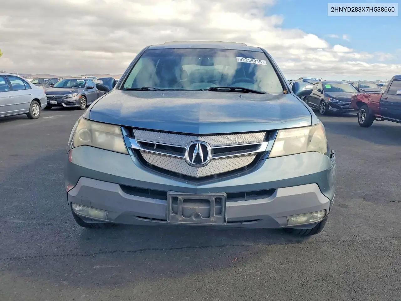 2007 Acura Mdx Technology VIN: 2HNYD283X7H538660 Lot: 62254016