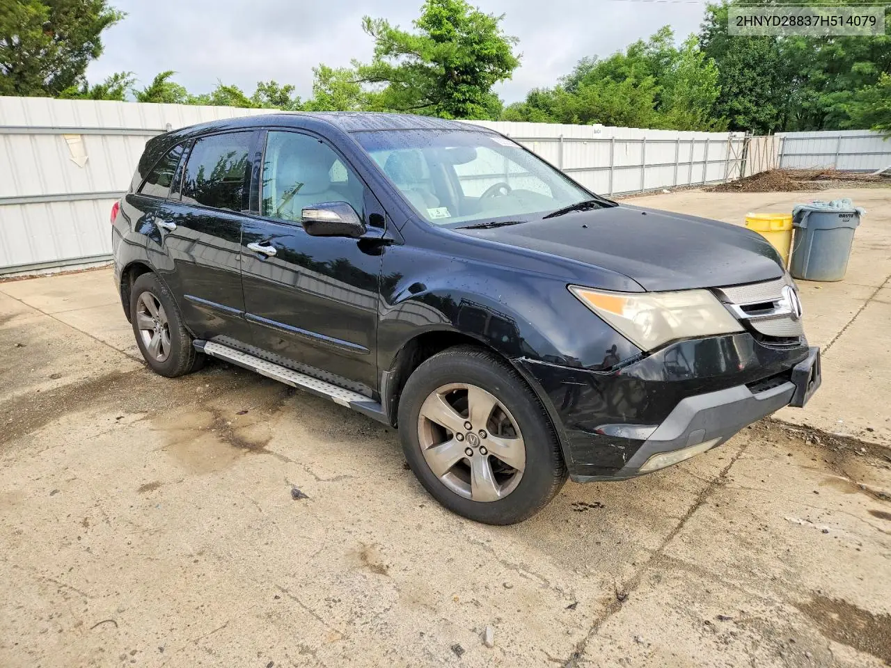 2007 Acura Mdx Sport VIN: 2HNYD28837H514079 Lot: 62255036