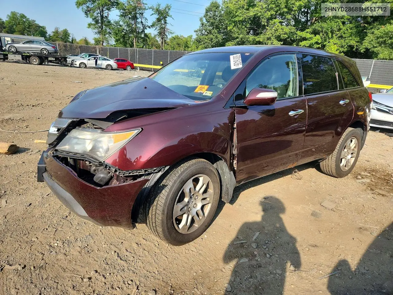2008 Acura Mdx Technology VIN: 2HNYD28688H551712 Lot: 60816436