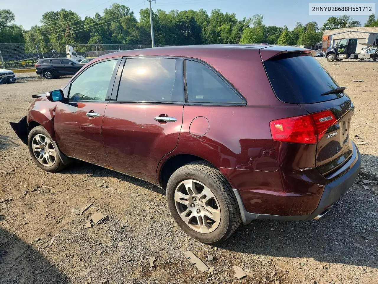 2008 Acura Mdx Technology VIN: 2HNYD28688H551712 Lot: 60816436