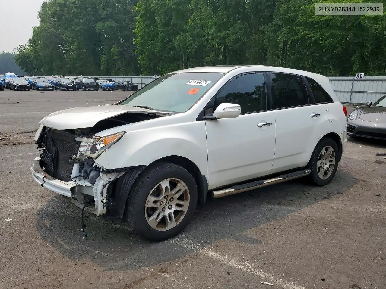 2008 Acura Mdx Technology VIN: 2HNYD28348H522939 Lot: 61173456