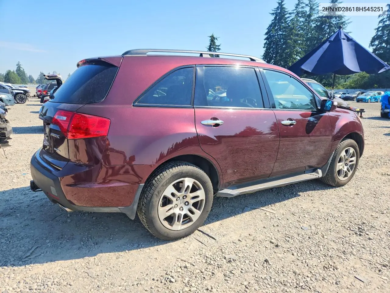 2008 Acura Mdx Technology VIN: 2HNYD28618H545251 Lot: 61925956