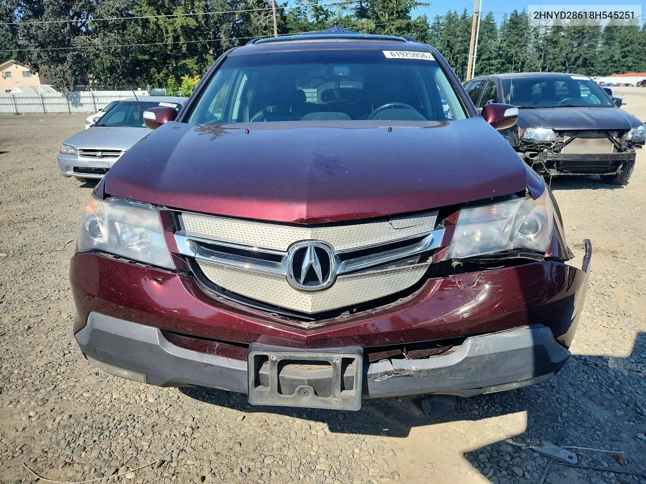 2008 Acura Mdx Technology VIN: 2HNYD28618H545251 Lot: 61925956