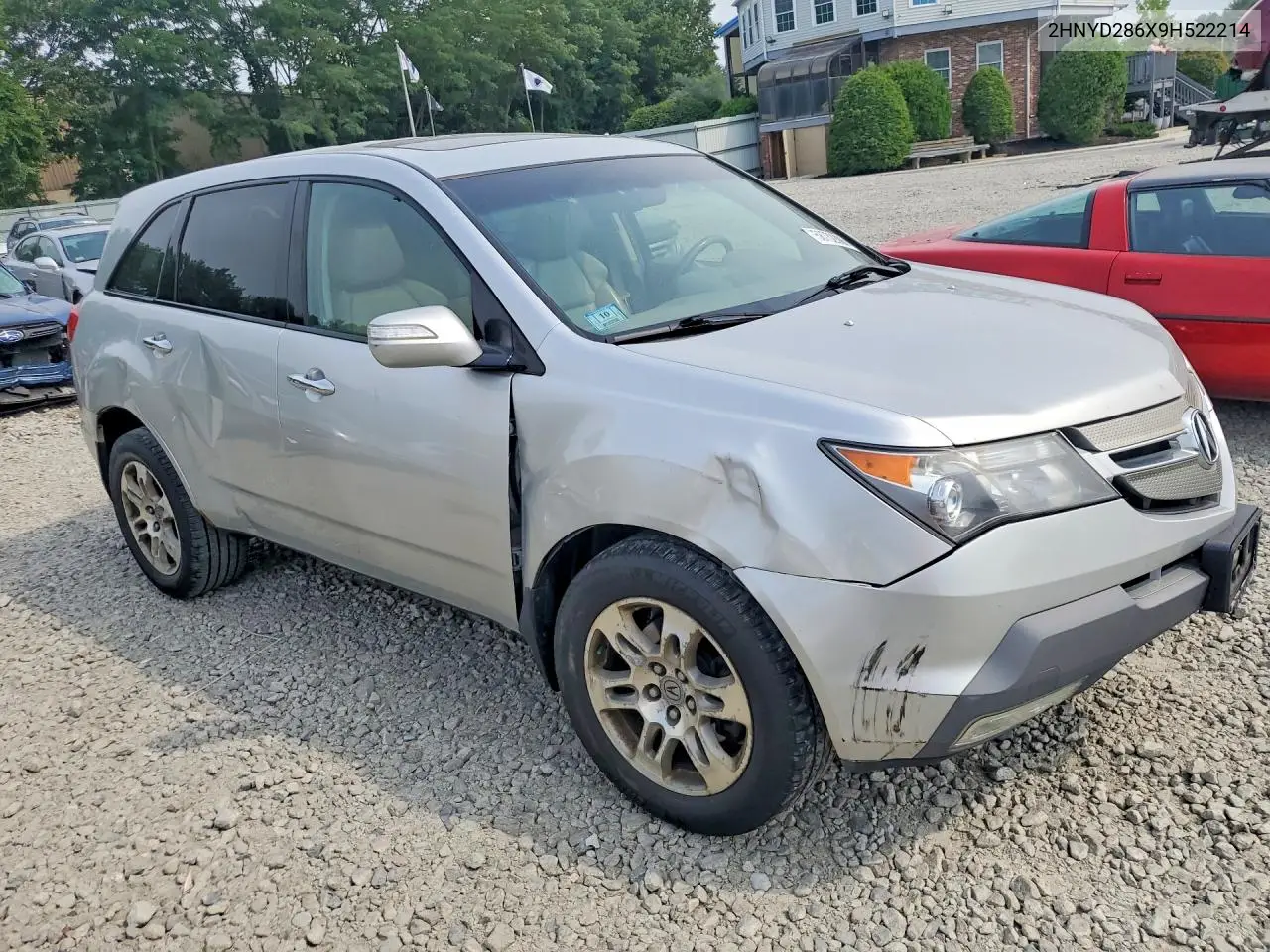 2009 Acura Mdx Technology VIN: 2HNYD286X9H522214 Lot: 58732806