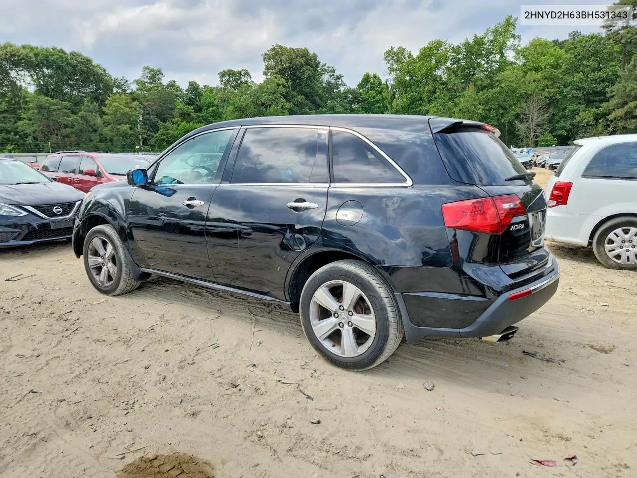 2011 Acura Mdx Technology VIN: 2HNYD2H63BH531343 Lot: 57052996