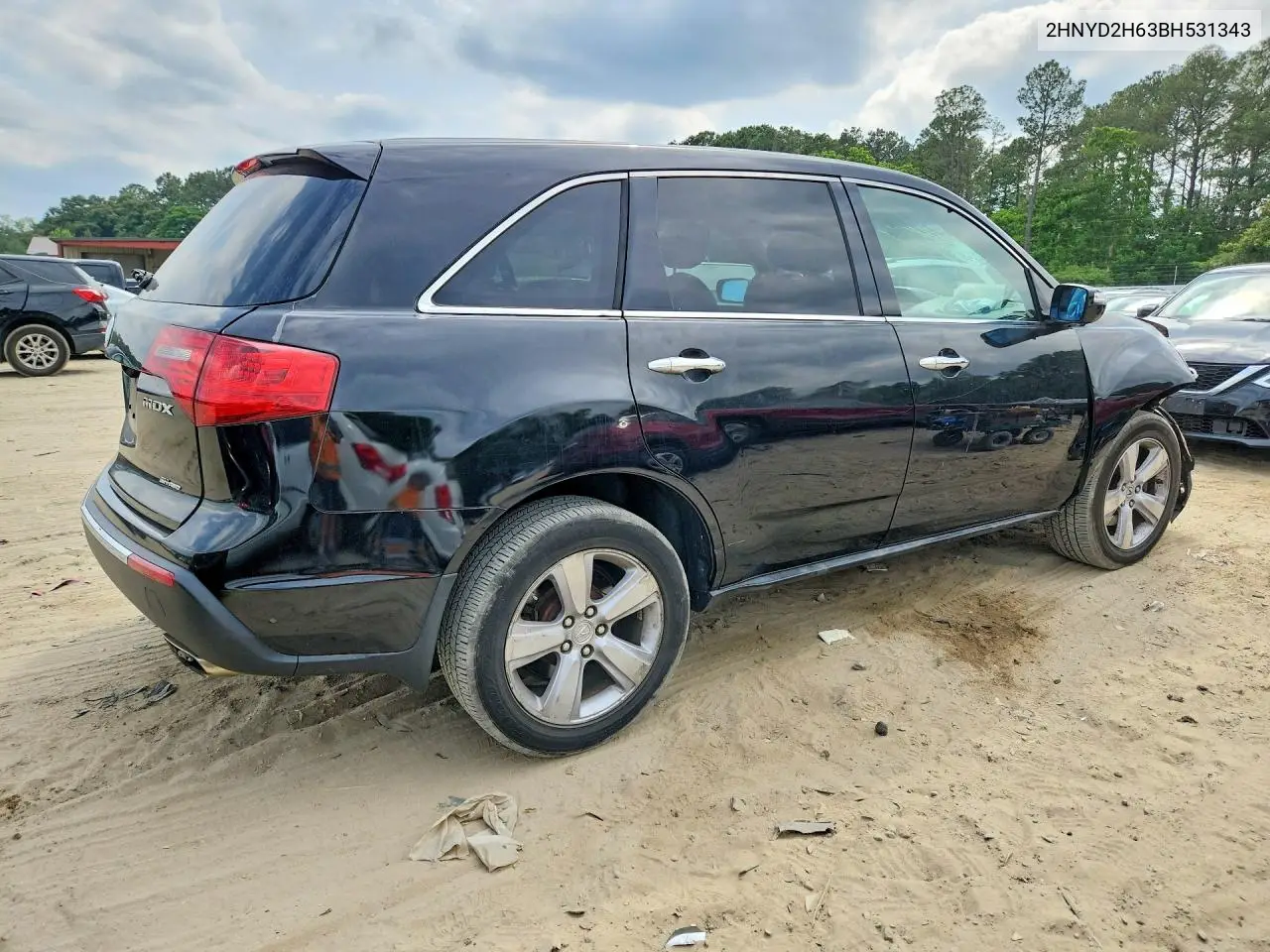 2011 Acura Mdx Technology VIN: 2HNYD2H63BH531343 Lot: 57052996