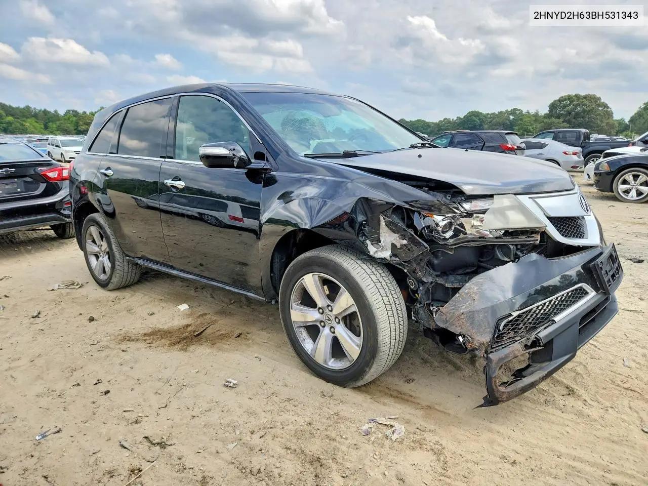 2011 Acura Mdx Technology VIN: 2HNYD2H63BH531343 Lot: 57052996