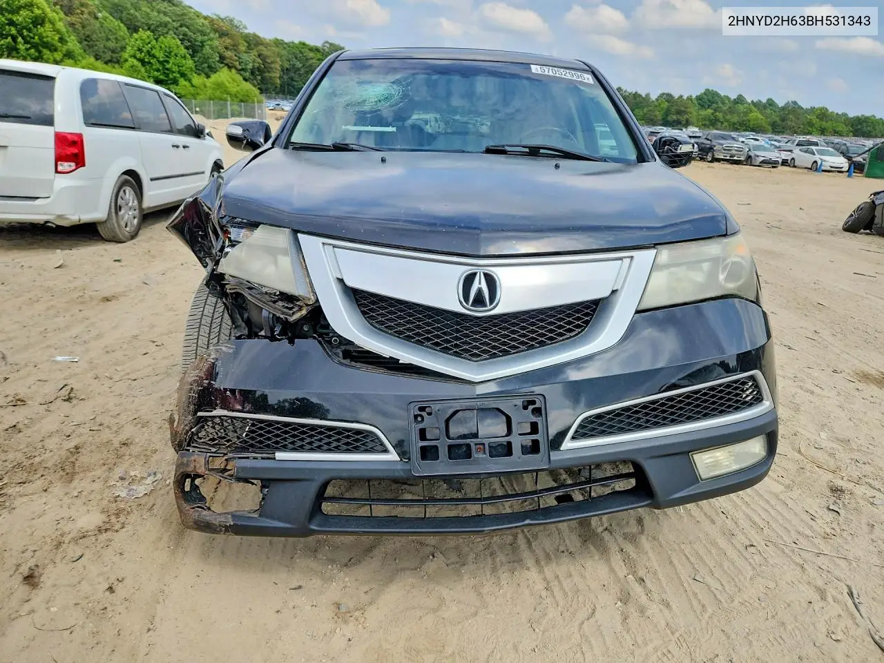 2011 Acura Mdx Technology VIN: 2HNYD2H63BH531343 Lot: 57052996