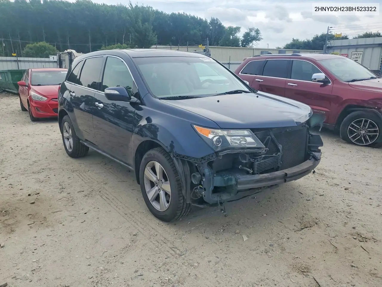 2011 Acura Mdx VIN: 2HNYD2H23BH523322 Lot: 60921556