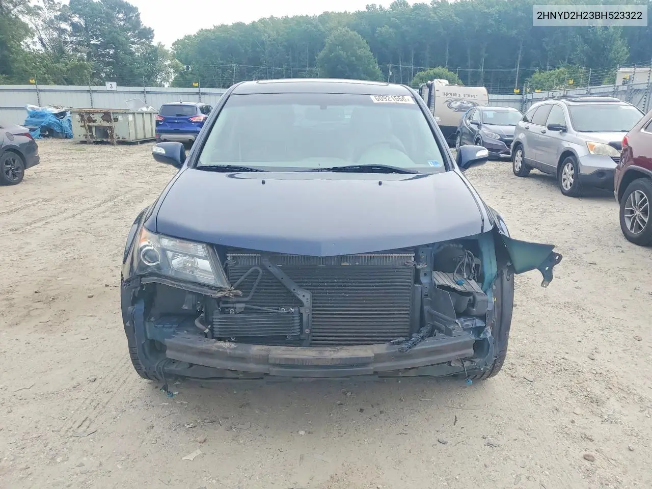 2011 Acura Mdx VIN: 2HNYD2H23BH523322 Lot: 60921556