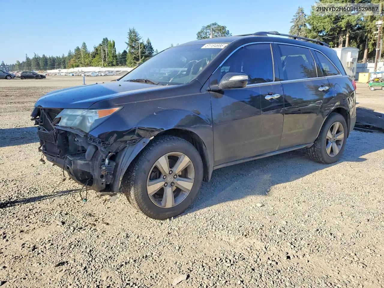 2011 Acura Mdx Technology VIN: 2HNYD2H60BH529887 Lot: 61184686