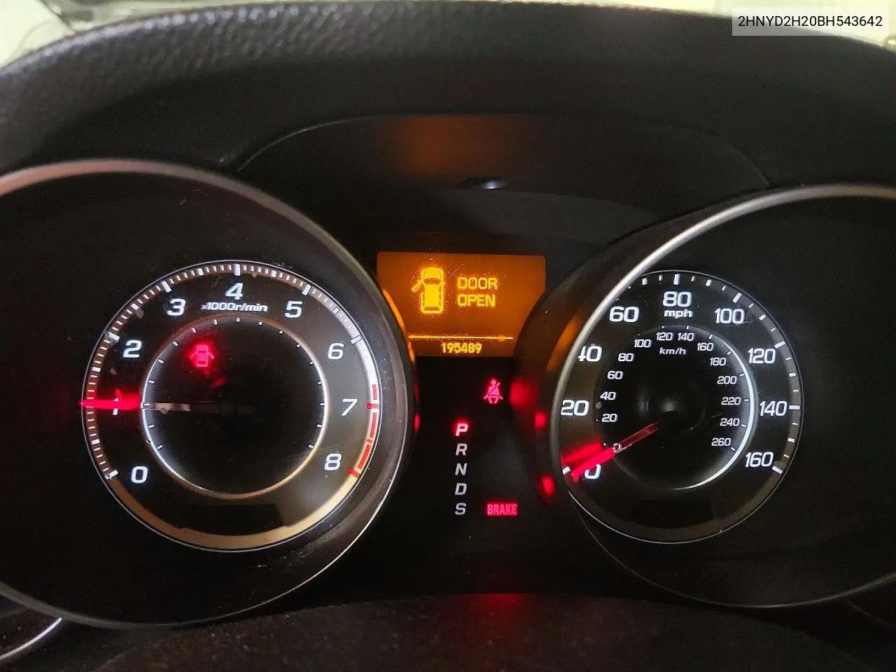 2011 Acura Mdx VIN: 2HNYD2H20BH543642 Lot: 61962526