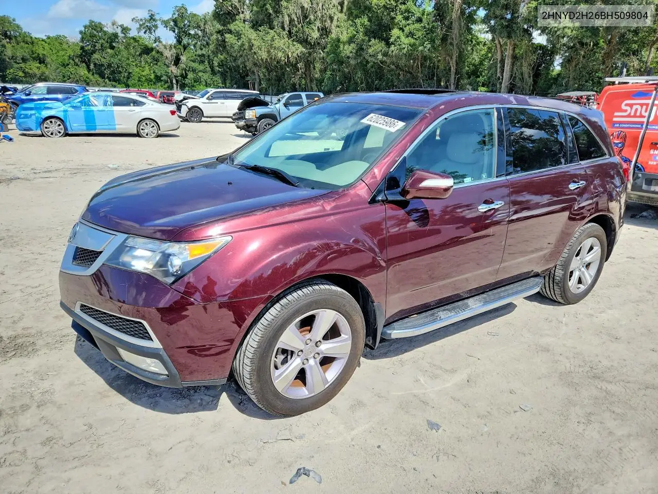 2011 Acura Mdx VIN: 2HNYD2H26BH509804 Lot: 62025986