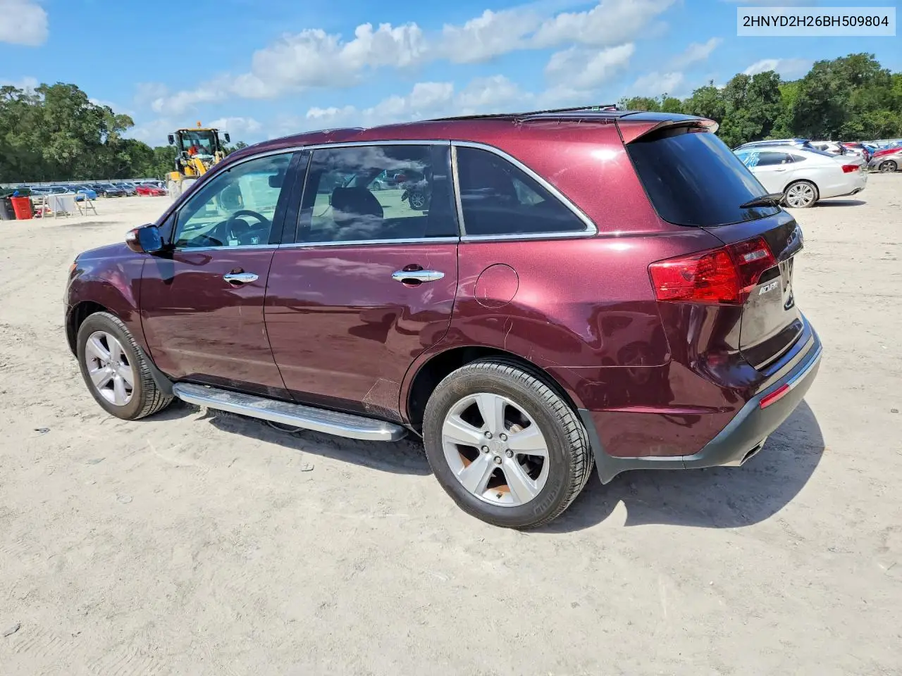 2011 Acura Mdx VIN: 2HNYD2H26BH509804 Lot: 62025986