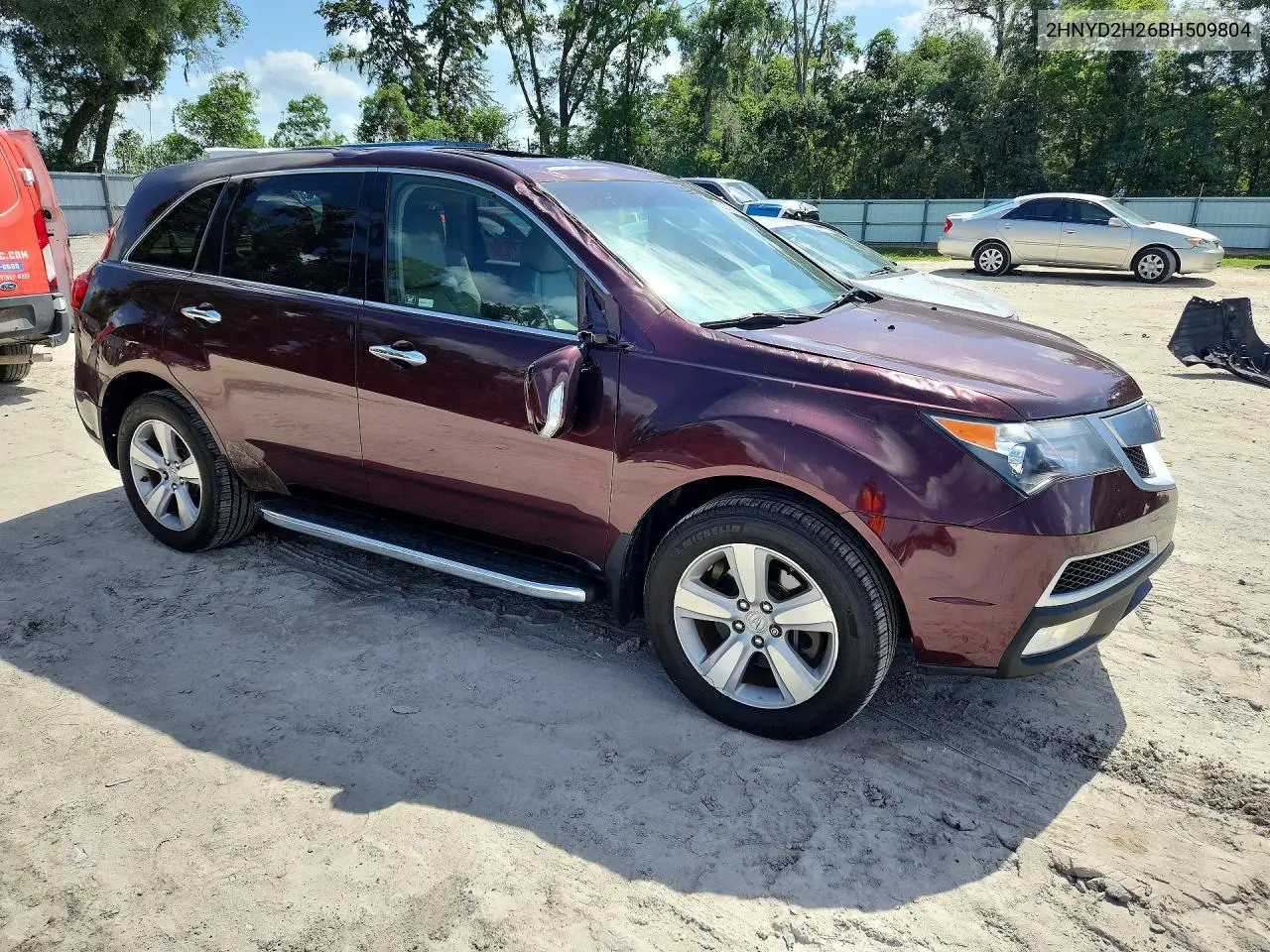 2011 Acura Mdx VIN: 2HNYD2H26BH509804 Lot: 62025986