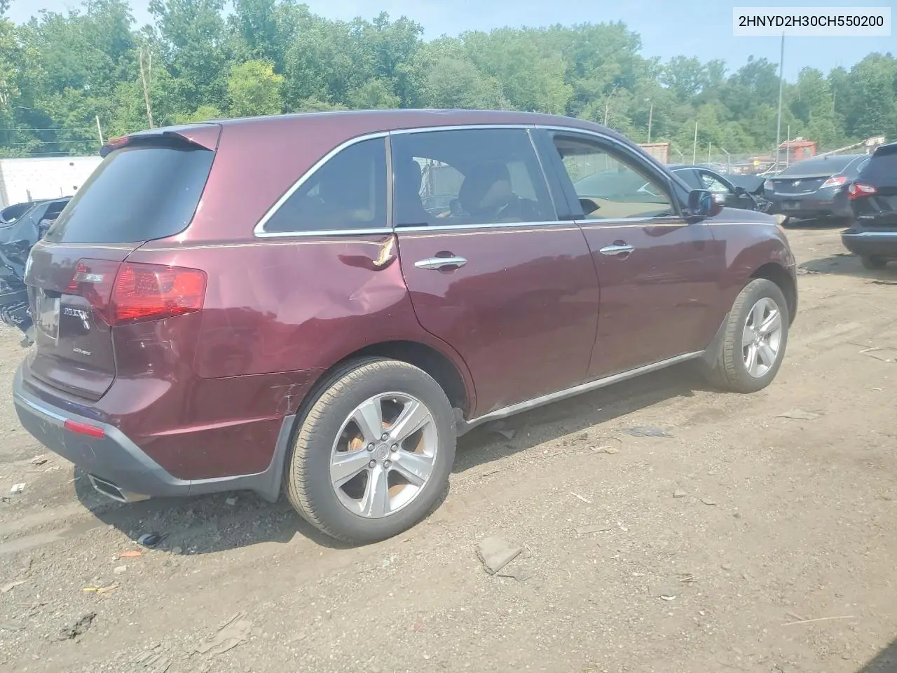2012 Acura Mdx Technology VIN: 2HNYD2H30CH550200 Lot: 61340756