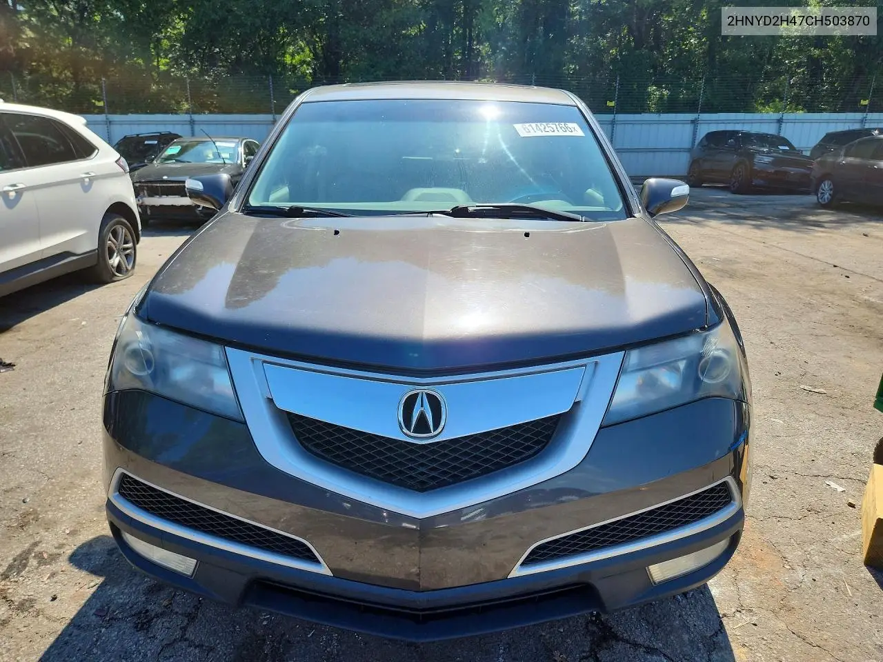 2012 Acura Mdx Technology VIN: 2HNYD2H47CH503870 Lot: 61425766
